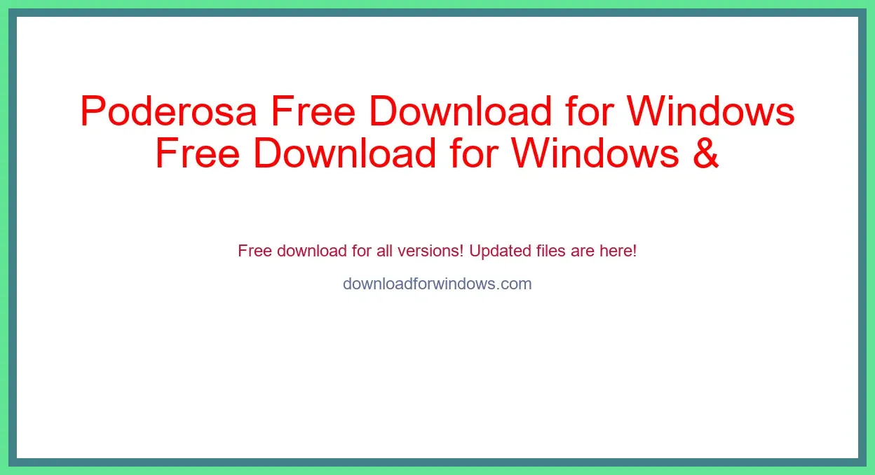 Poderosa Free Download for Windows & Mac