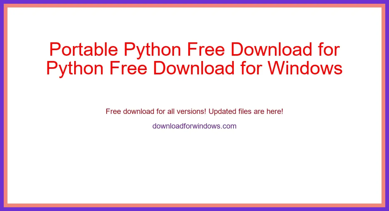 Portable Python Free Download for Windows & Mac