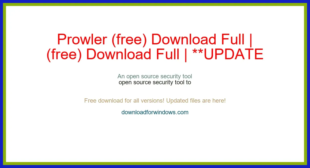 Prowler (free) Download Full | **UPDATE