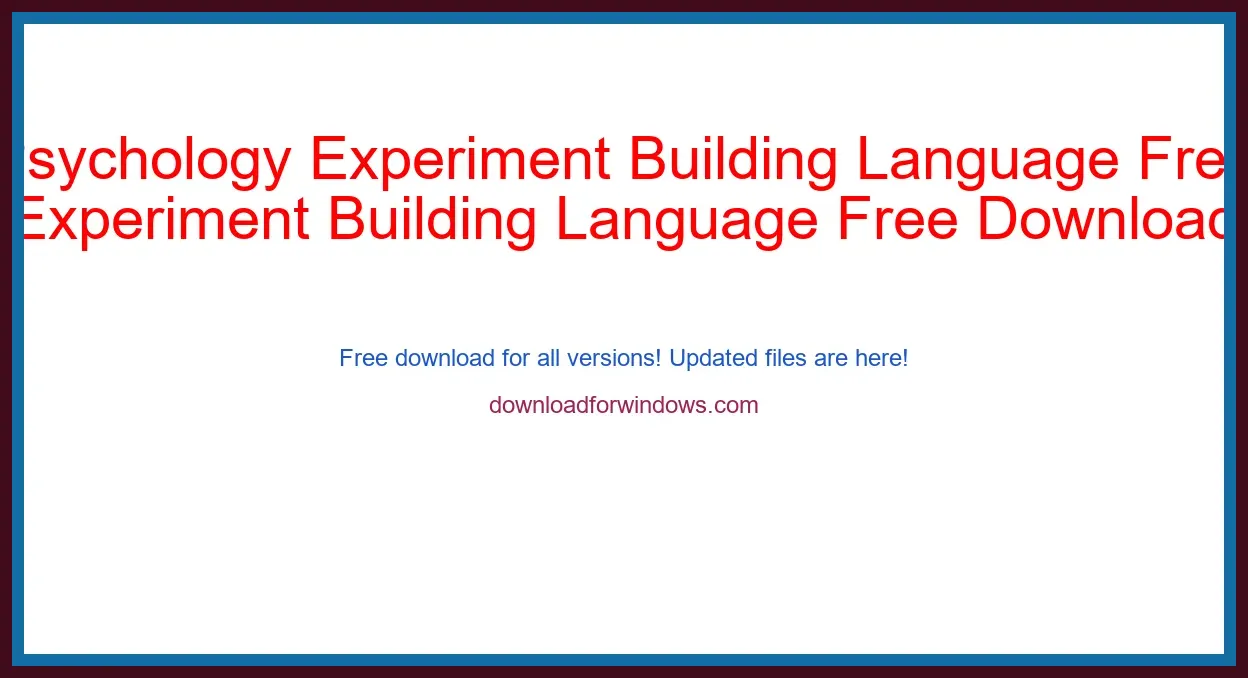 Psychology Experiment Building Language Free Download for Windows & Mac