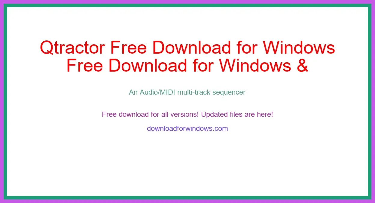 Qtractor Free Download for Windows & Mac