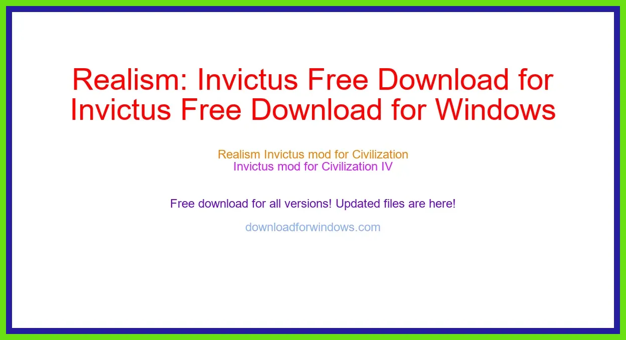 Realism: Invictus Free Download for Windows & Mac