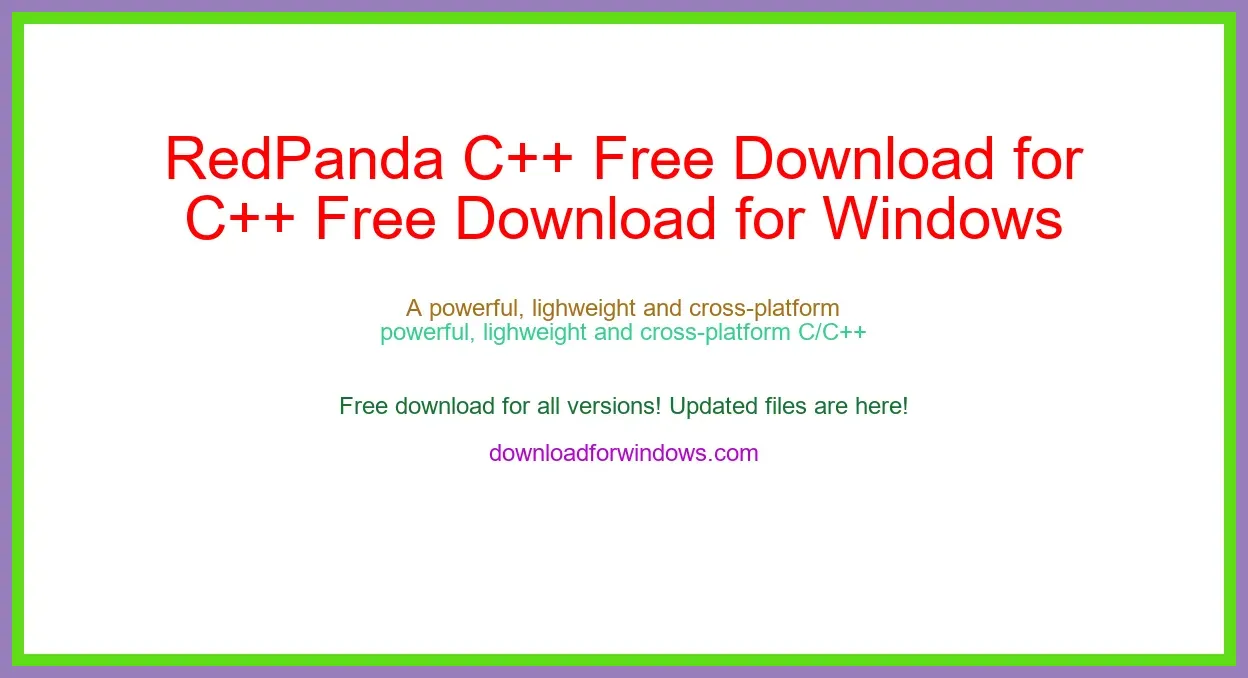 RedPanda C++ Free Download for Windows & Mac