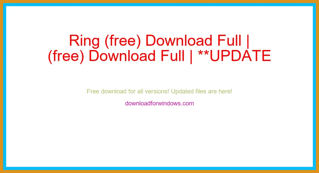 Ring (free) Download Full | **UPDATE