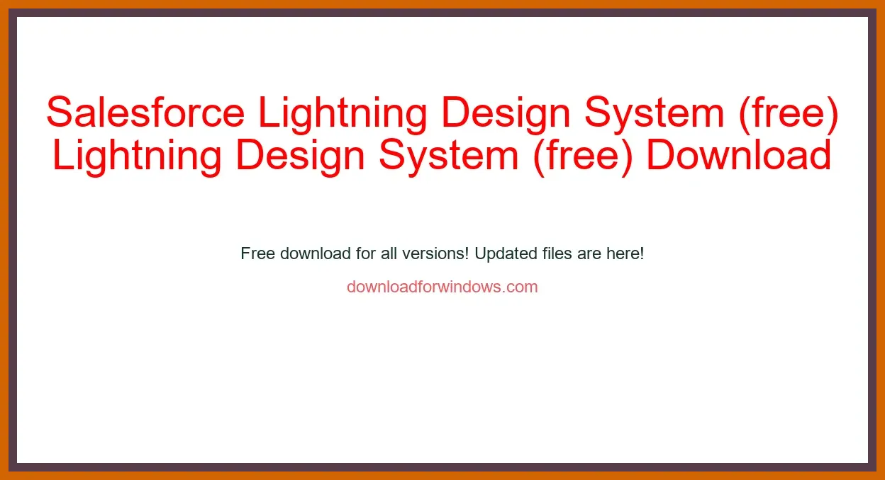 Salesforce Lightning Design System (free) Download Full | **UPDATE