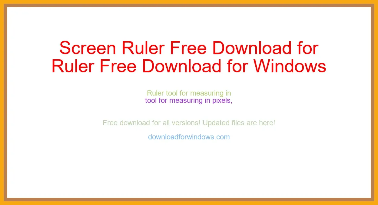 Screen Ruler Free Download for Windows & Mac