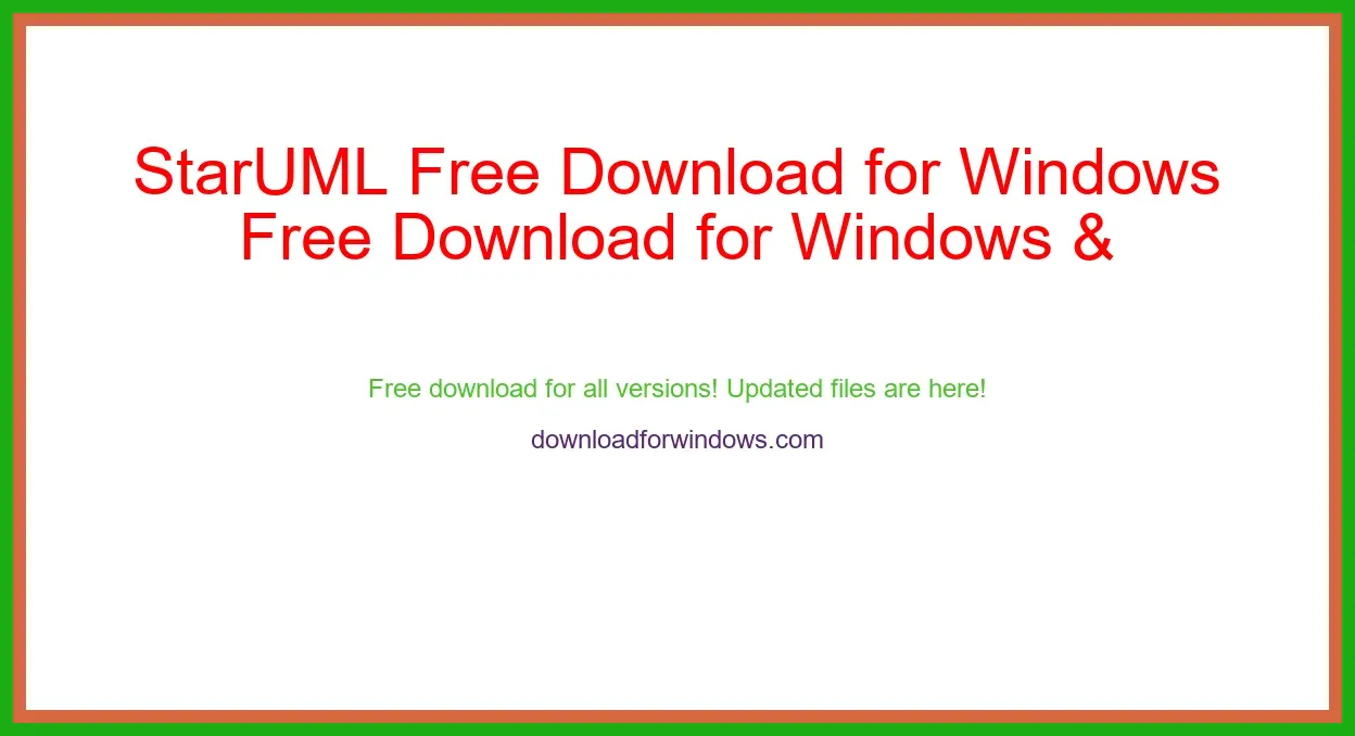 StarUML Free Download for Windows & Mac