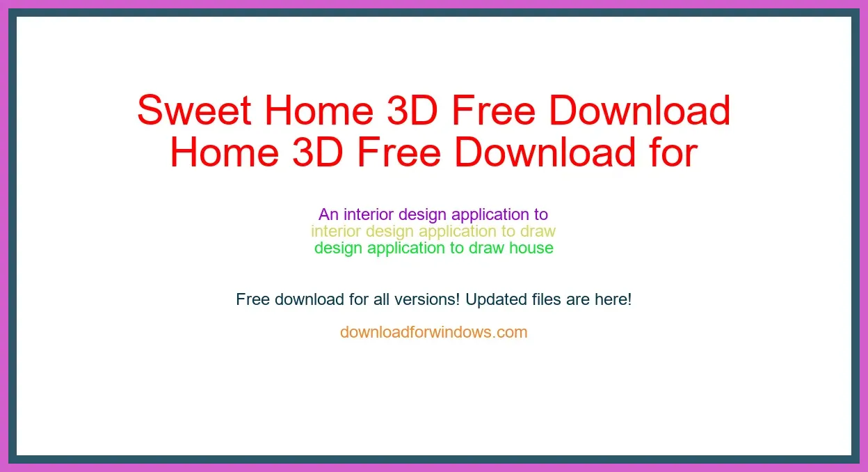 Sweet Home 3D Free Download for Windows & Mac