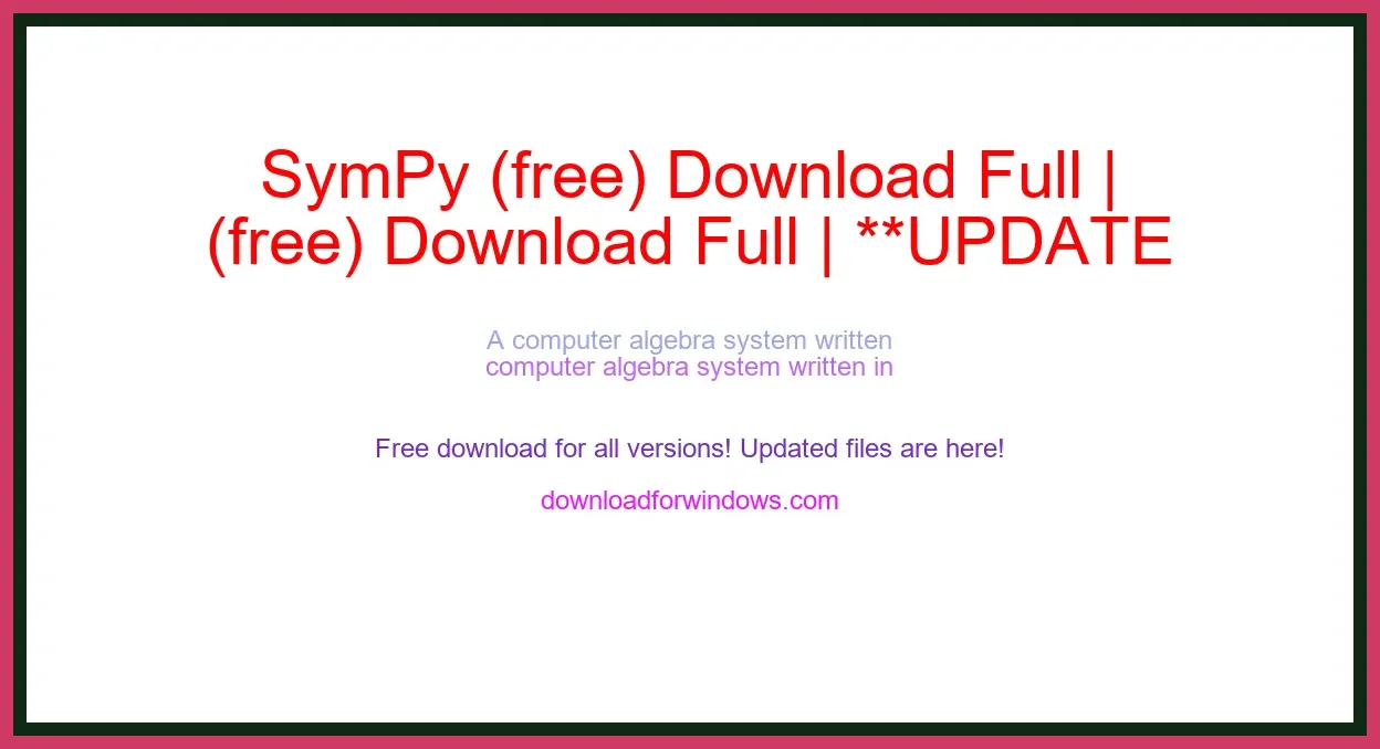 SymPy (free) Download Full | **UPDATE