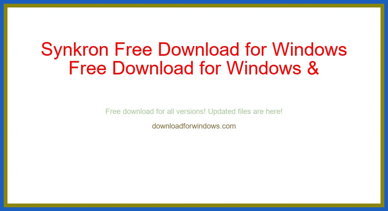 Synkron Free Download for Windows & Mac