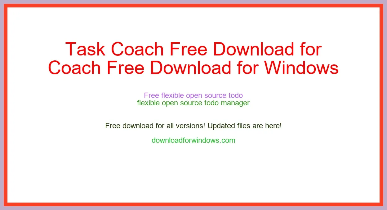 Task Coach Free Download for Windows & Mac