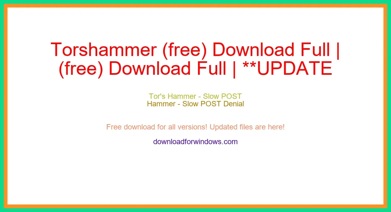 Torshammer (free) Download Full | **UPDATE