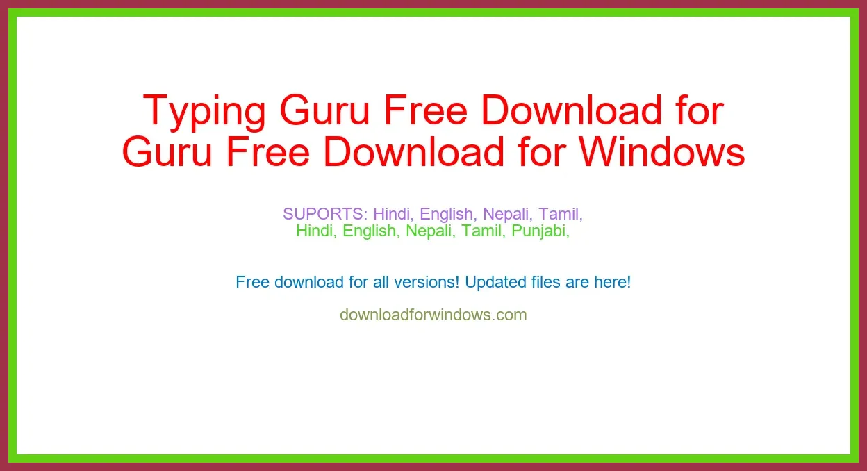 Typing Guru Free Download for Windows & Mac