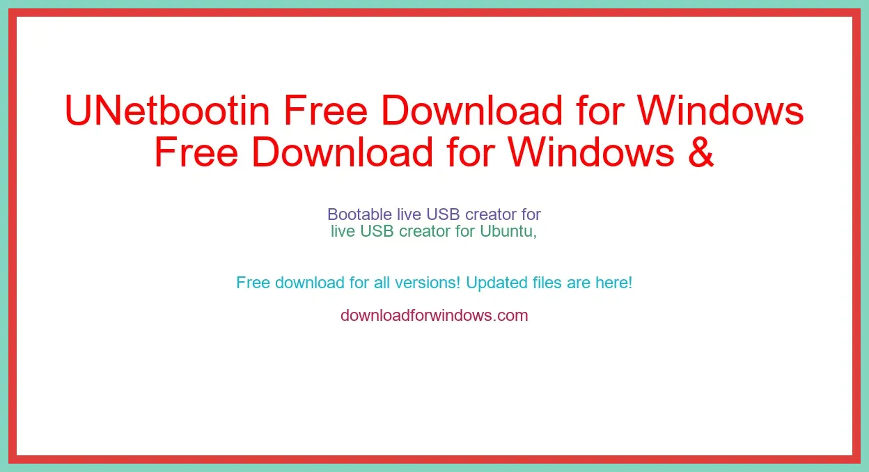 UNetbootin Free Download for Windows & Mac