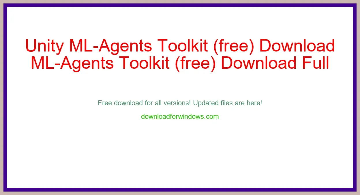 Unity ML-Agents Toolkit (free) Download Full | **UPDATE