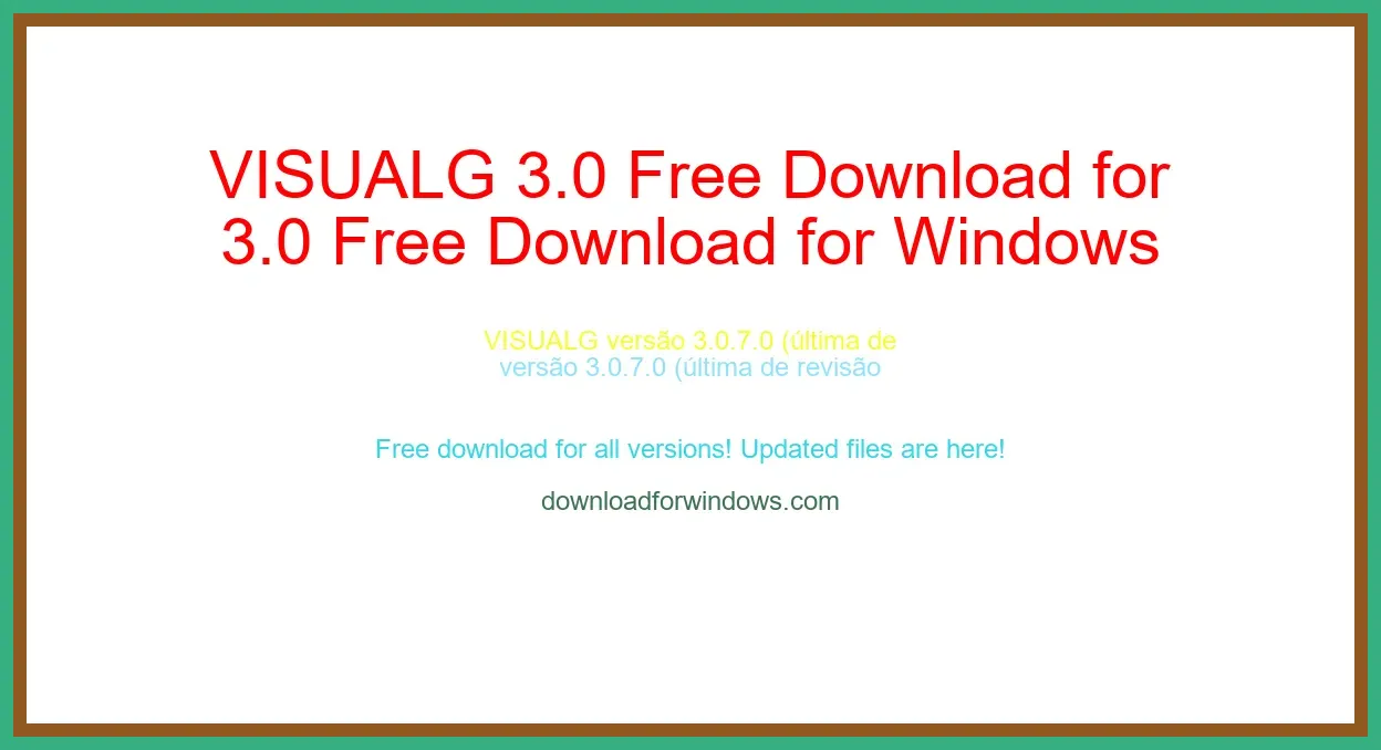 VISUALG 3.0 Free Download for Windows & Mac