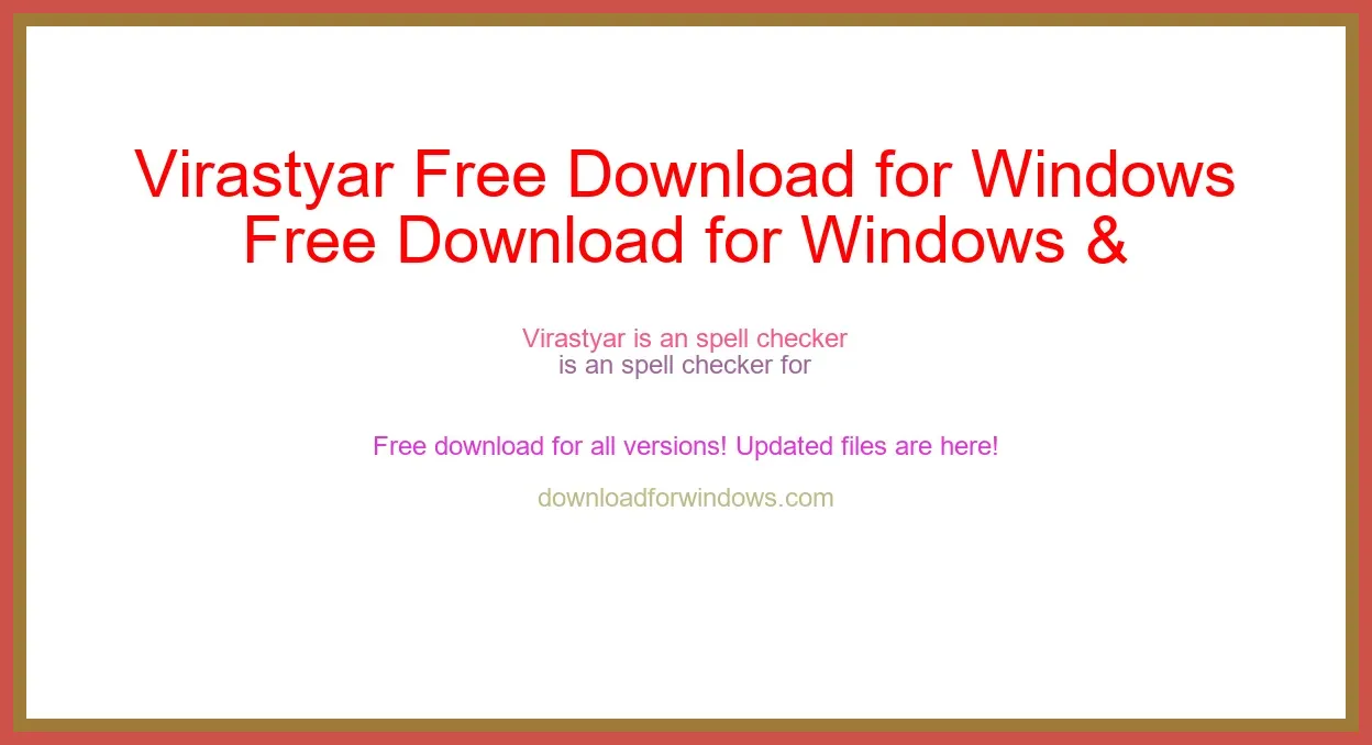 Virastyar Free Download for Windows & Mac