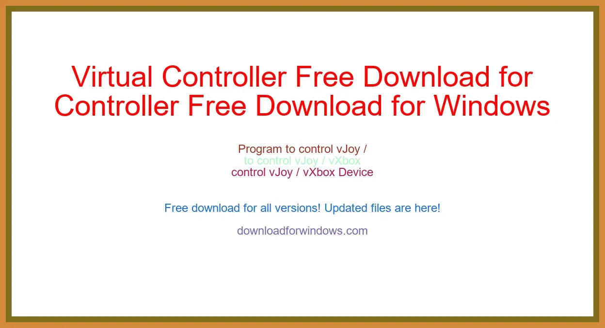 Virtual Controller Free Download for Windows & Mac