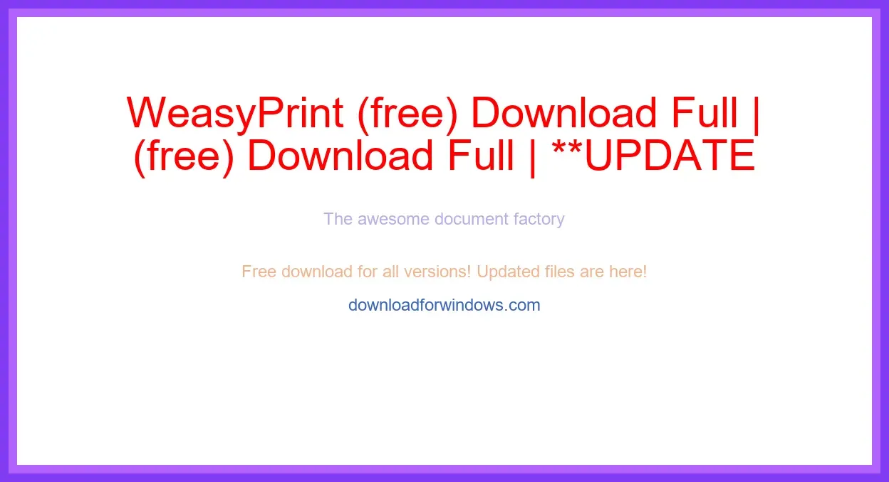 WeasyPrint (free) Download Full | **UPDATE