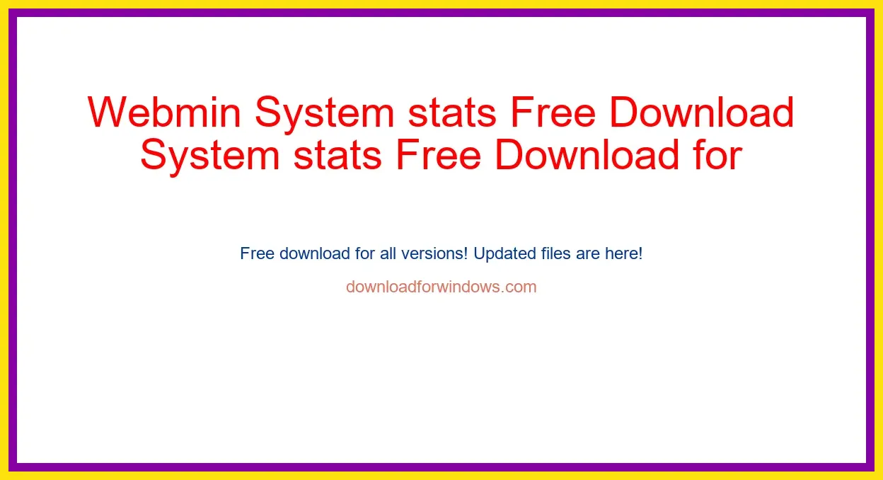 Webmin System stats Free Download for Windows & Mac