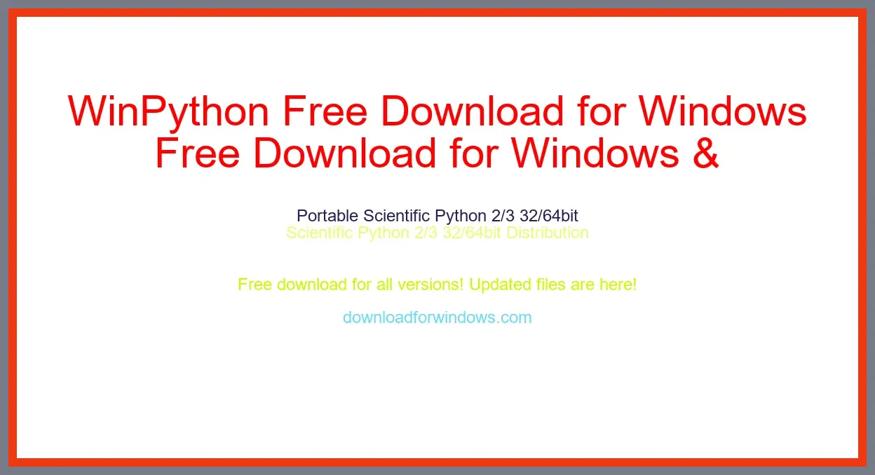 WinPython Free Download for Windows & Mac