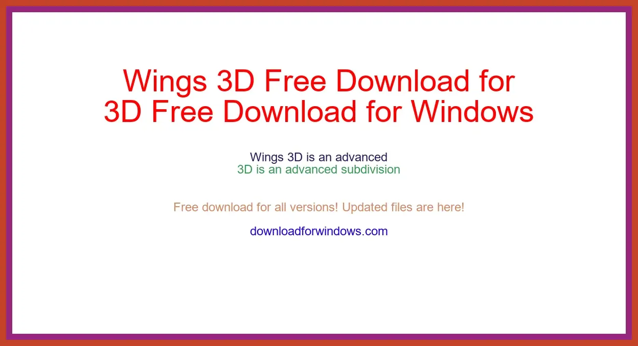 Wings 3D Free Download for Windows & Mac