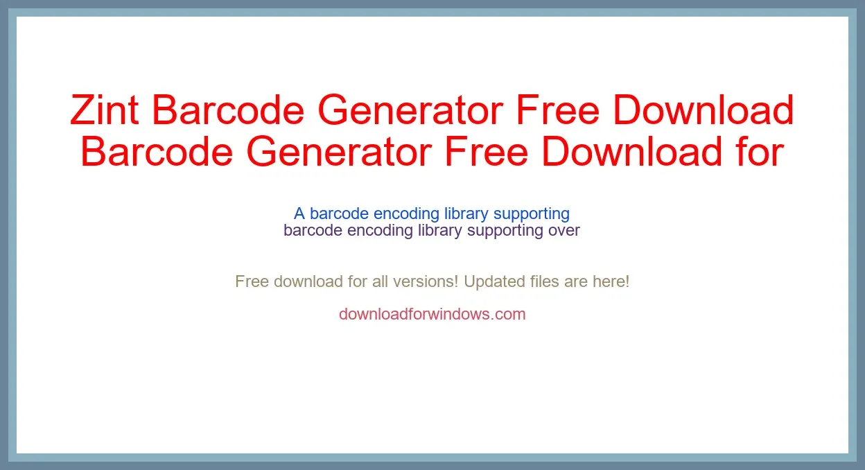 Zint Barcode Generator Free Download for Windows & Mac