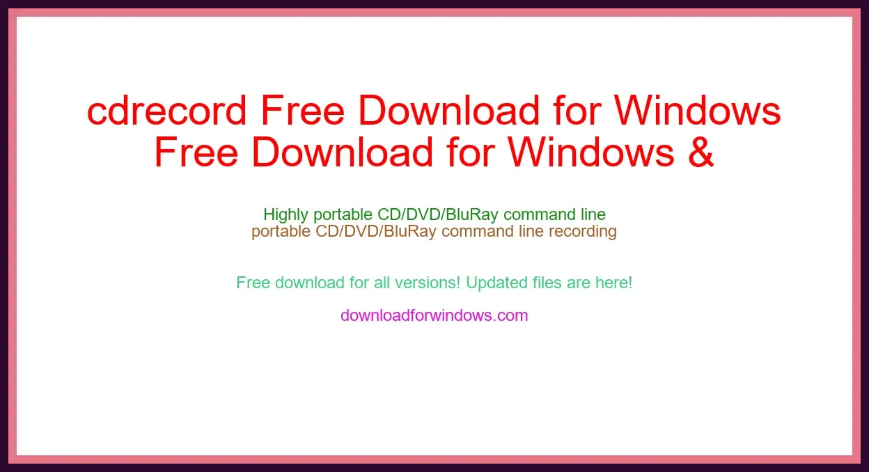 cdrecord Free Download for Windows & Mac
