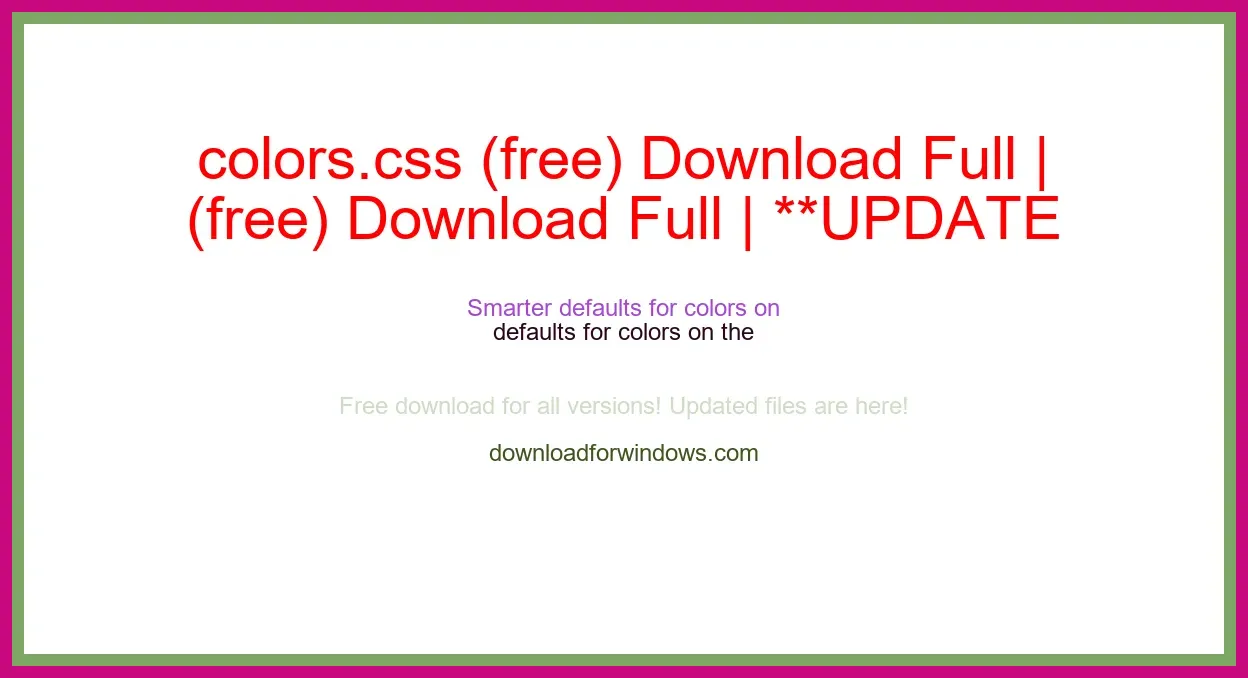 colors.css (free) Download Full | **UPDATE