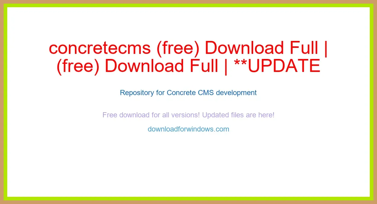 concretecms (free) Download Full | **UPDATE