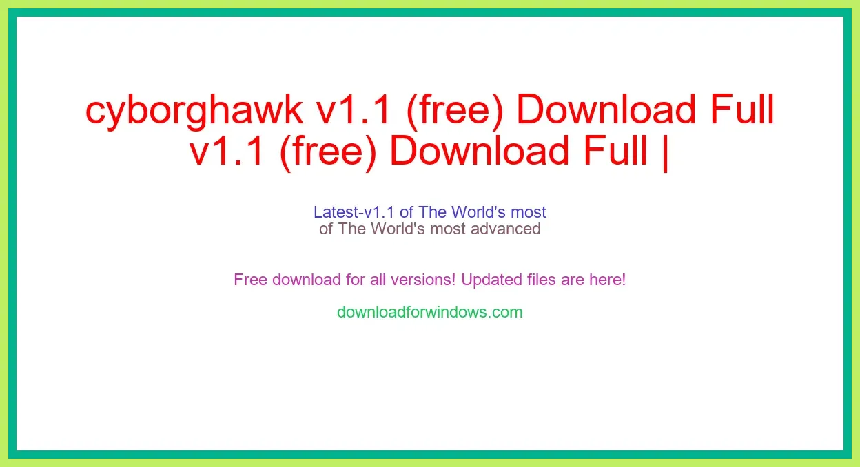 cyborghawk v1.1 (free) Download Full | **UPDATE