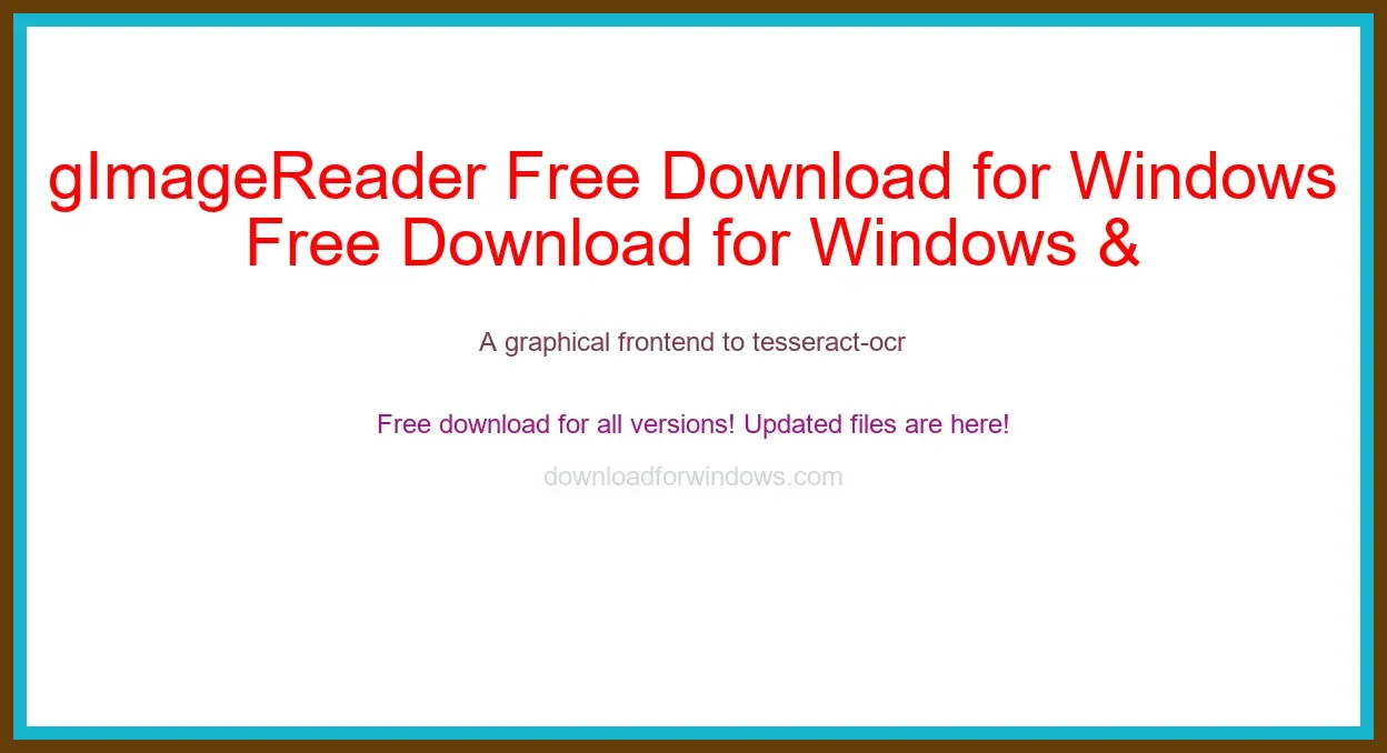 gImageReader Free Download for Windows & Mac