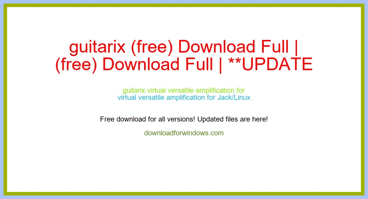 guitarix (free) Download Full | **UPDATE