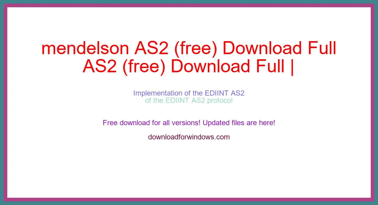 mendelson AS2 (free) Download Full | **UPDATE