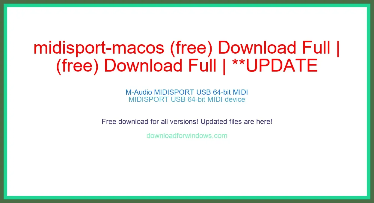 midisport-macos (free) Download Full | **UPDATE