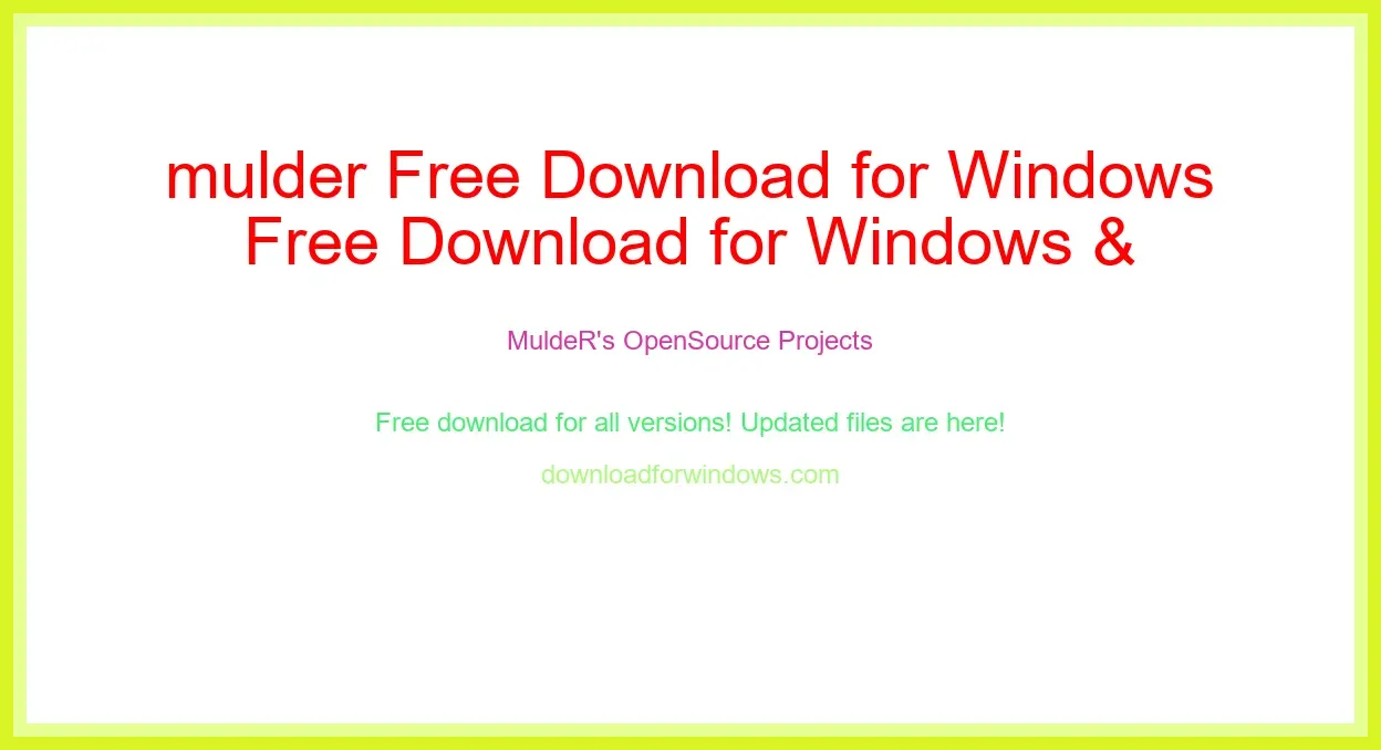mulder Free Download for Windows & Mac