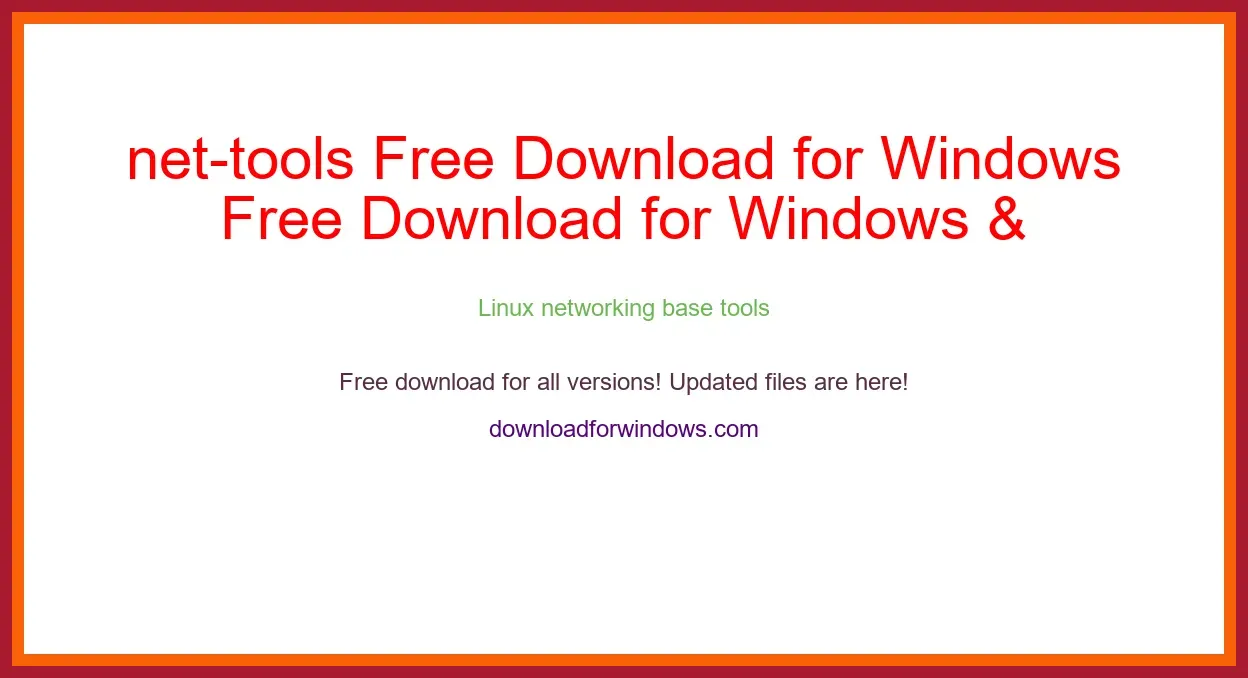 net-tools Free Download for Windows & Mac