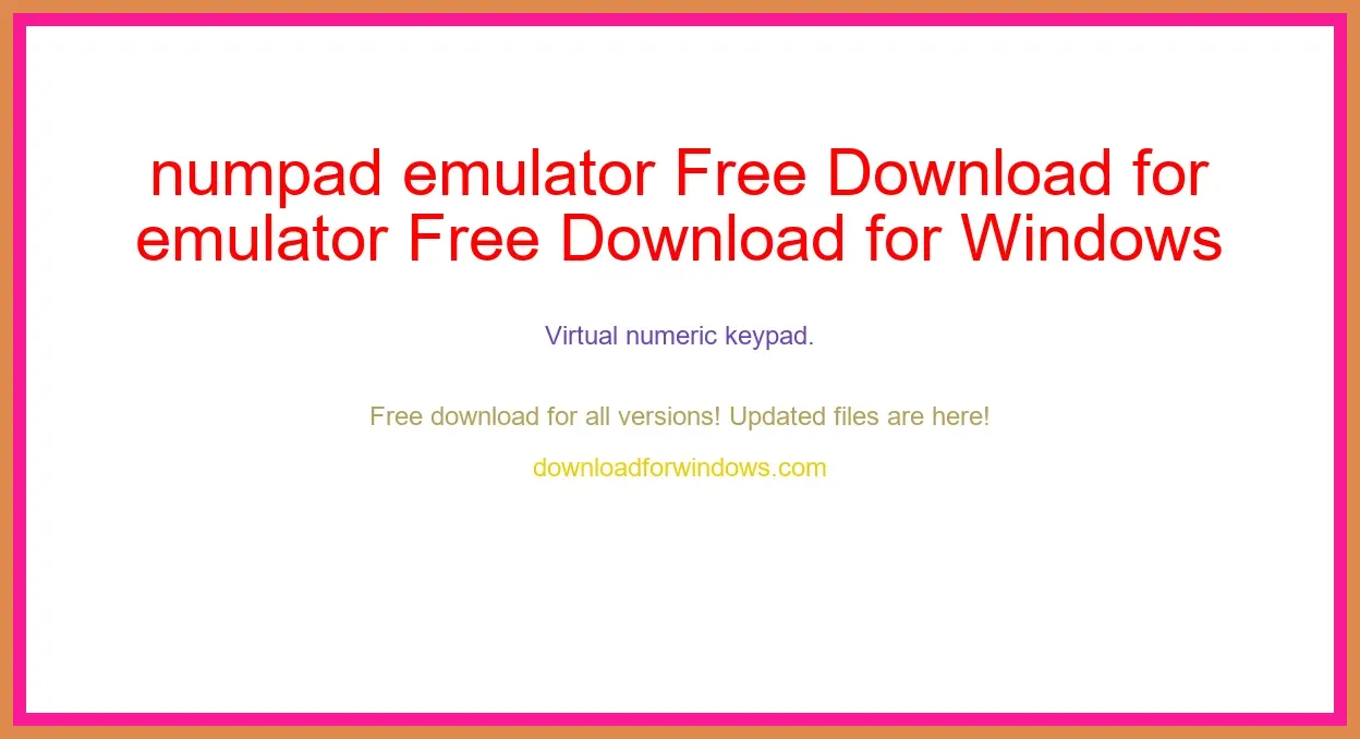 numpad emulator Free Download for Windows & Mac