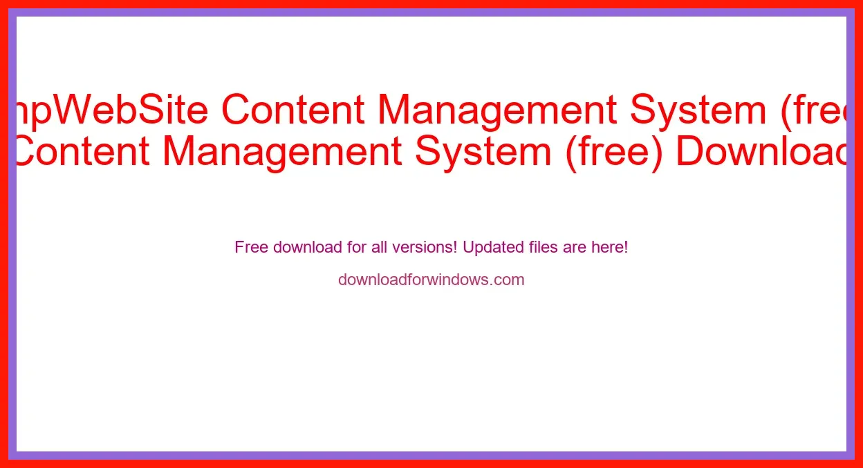 phpWebSite Content Management System (free) Download Full | **UPDATE
