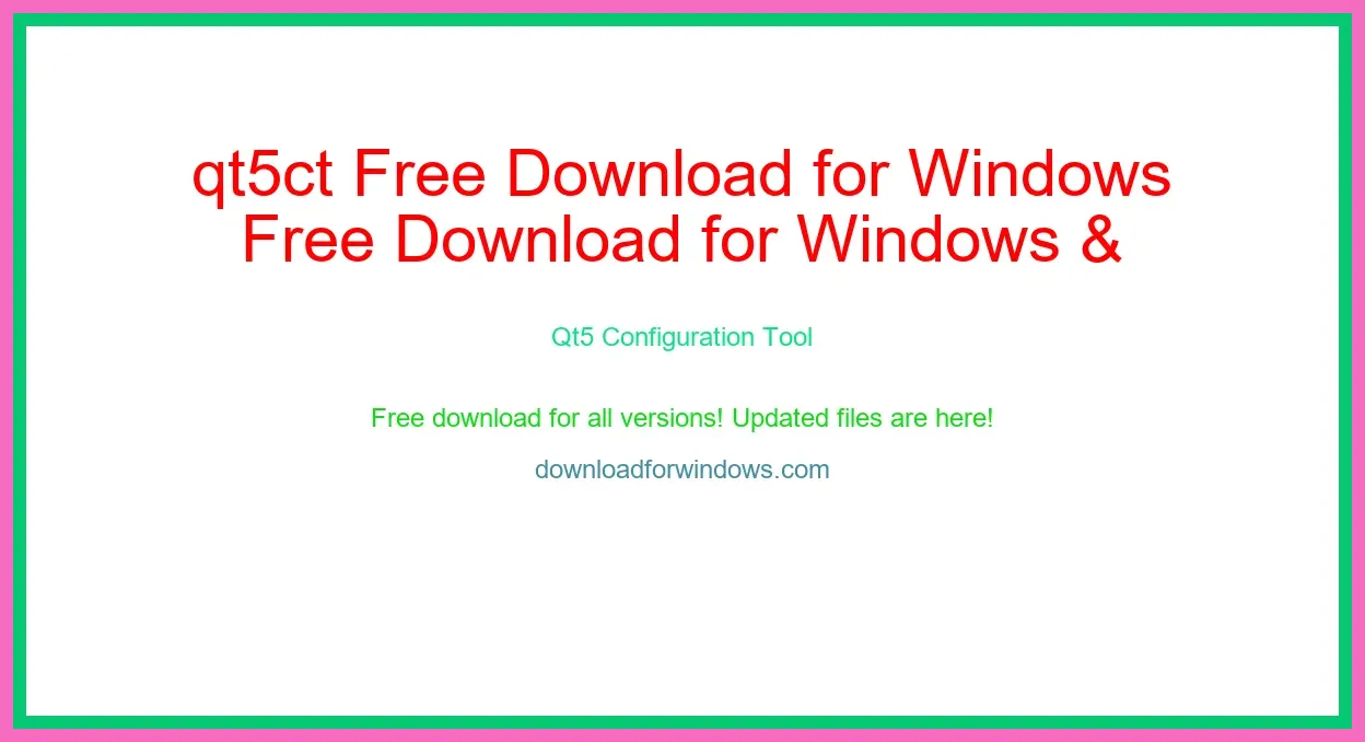 qt5ct Free Download for Windows & Mac