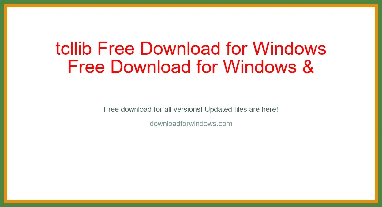 tcllib Free Download for Windows & Mac
