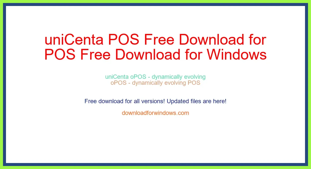 uniCenta POS Free Download for Windows & Mac
